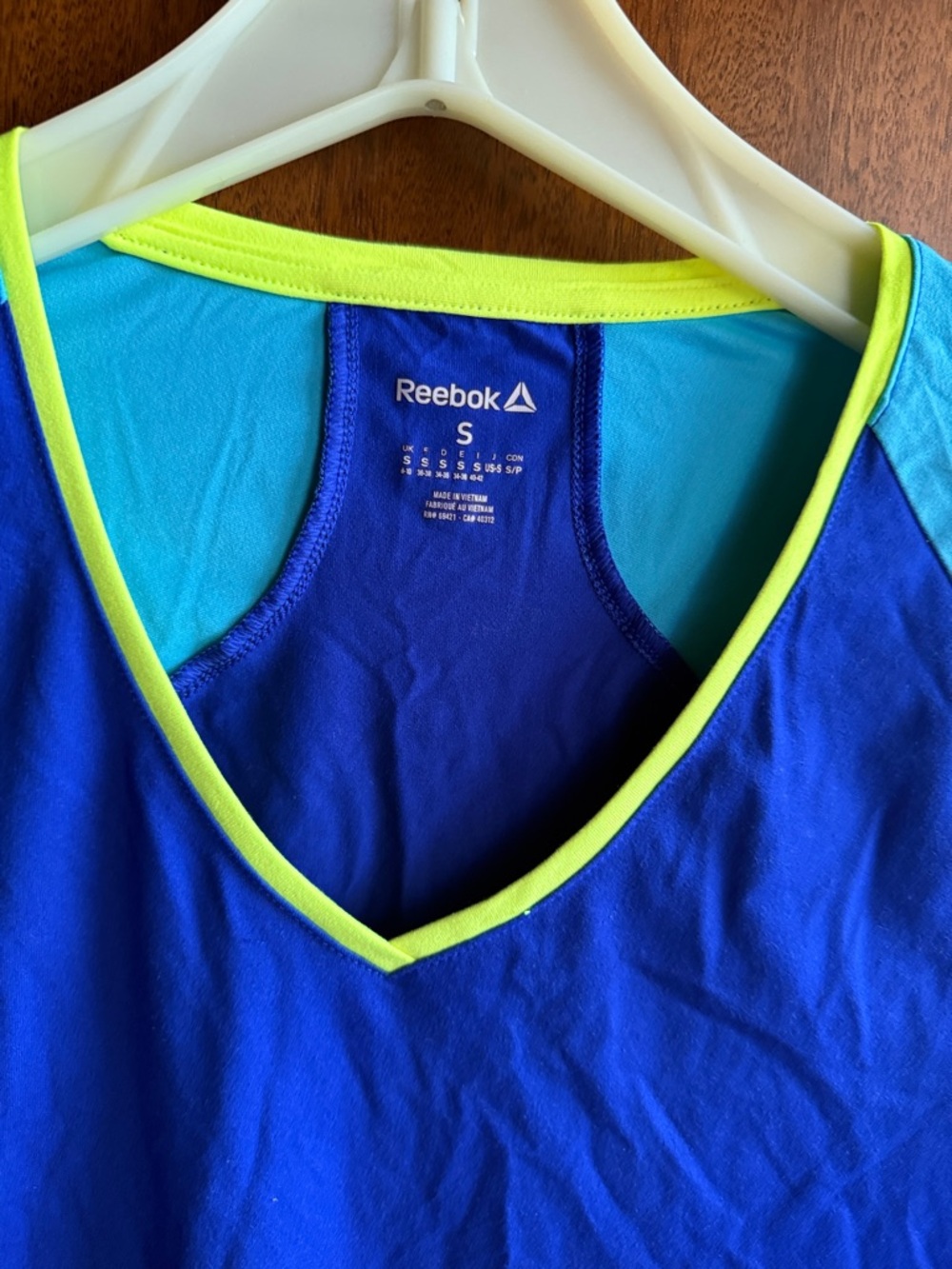 Reebok Royal Blue Tank with Neon Yellow Trim